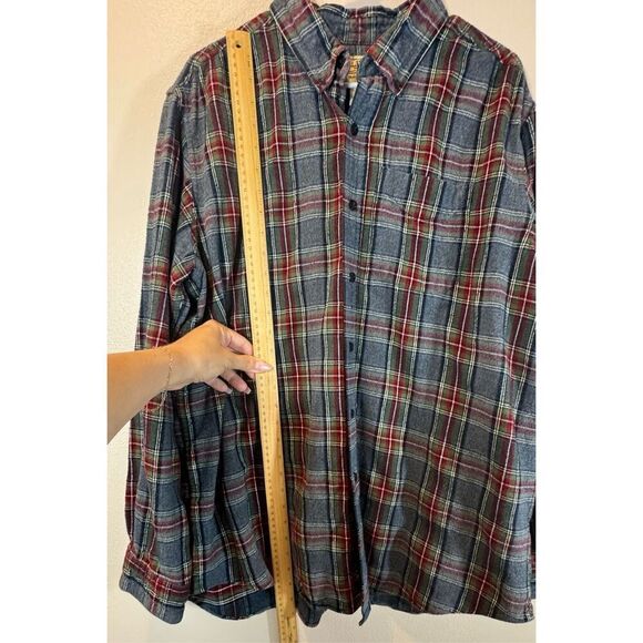 LL Bean Men’s Scotch Plaid Flannel Traditional 'Grey Stewart’ Button Up Shirt L - Picture 5 of 8